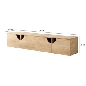 Comoda TV, Neostill, Grotte, 180x35x35 cm, Cadru: PAL MELAMINAT 100%., Stejar imagine