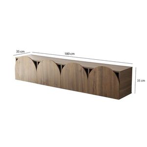 Comoda TV, Neostill, Mesta Walnut, 180x35x35 cm, Cadru: PAL MELAMINAT 100%., Maro imagine