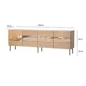 Comoda TV, Neostill, Leon, 180x59x35 cm, MDF , Bronz / Aur imagine