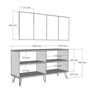 Consola, Olivia, Isil, 150x80x40 cm, PAL , Alb/Auriu imagine