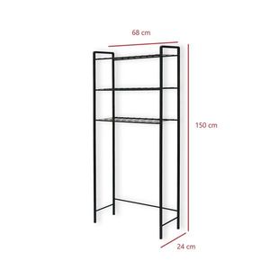 Dulap masina de spalat, Puqa Design, Nigel, 24x68x150 cm, Metal, Negru imagine