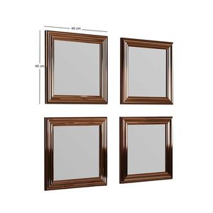 Set 4 oglinzi decorative, Siam, Loza, MDF , Bronz imagine