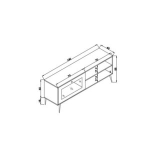 Comoda TV, Wolina, Hazeran 140, 138x55x41 cm, PAL, Stejar imagine
