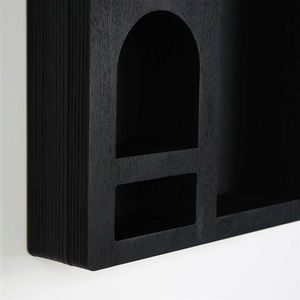Raft de perete, Evila Originals, Cry004-S, 26x40x6 cm, Lemn masiv, Negru imagine