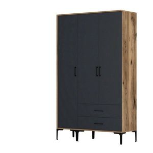 Dulap pentru haine, Hommy Craft, Kumsal ST, 120x47 cm, PAL, Nuc / Antracit imagine