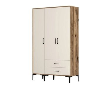 Dulap pentru haine, Hommy Craft, Kumsal ST, 120x47 cm, PAL, Maro/Crem imagine