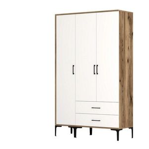Dulap pentru haine, Hommy Craft, Kumsal ST, 120x47 cm, PAL, Nuc/Alb imagine