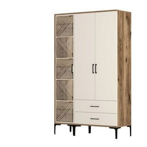 Dulap pentru haine, Hommy Craft, Kumsal PT, 120x47 cm, PAL, Maro/Crem imagine