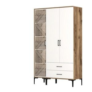 Dulap pentru haine, Hommy Craft, Kumsal PT, 120x47 cm, PAL, Nuc/Alb imagine