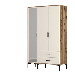 Dulap pentru haine, Hommy Craft, Kumsal RT, 120x47 cm, PAL, Maro/Crem imagine