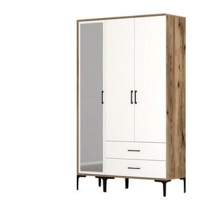 Dulap pentru haine, Hommy Craft, Kumsal RT, 120x47 cm, PAL, Nuc/Alb imagine