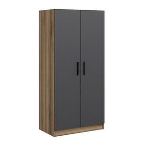 Dulap pentru haine, Minerva, Kale Anthracite Oak, 90x190x52 cm, PAL, Antracit / Stejar imagine