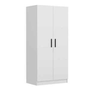 Dulap pentru haine, Minerva, Kale Chain White, 90x210x52 cm, PAL, Alb imagine