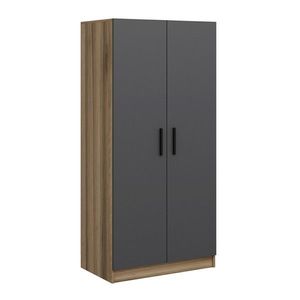 Dulap pentru haine, Minerva, Kale Anthracite Oak, 90x210x52 cm, PAL, Antracit / Stejar imagine