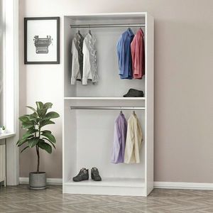 Dulap pentru haine, Minerva, Kale Mirror Walnut, 90x190x52 cm, PAL, Maro imagine