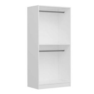 Dulap pentru haine, Minerva, Kale Chain Mirror Antique White, 90x210x52 cm, PAL, Alb imagine