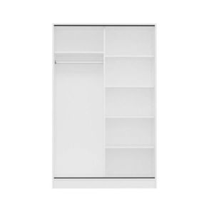 Dulap pentru haine, Minerva, Kale White Stone, 120x210x60 cm, PAL, Alb / Piatra imagine