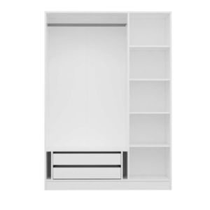 Dulap pentru haine, Minerva, Kale White, 135x190x52 cm, PAL, Alb imagine