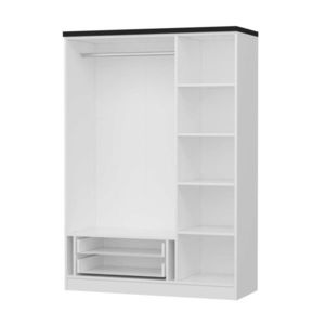 Dulap pentru haine, Minerva, Kale White, 135x190x52 cm, PAL, Alb imagine