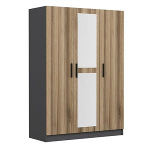 Dulap pentru haine, Minerva, Kale Oak, 135x190x52 cm, PAL, Stejar imagine