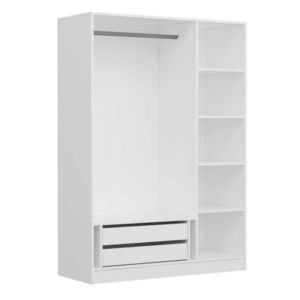 Dulap pentru haine, Minerva, Kale White, 135x190x52 cm, PAL, Alb imagine