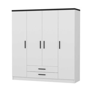 Dulap pentru haine, Minerva, Kale Plus, 180x190x52 cm, PAL, Alb imagine