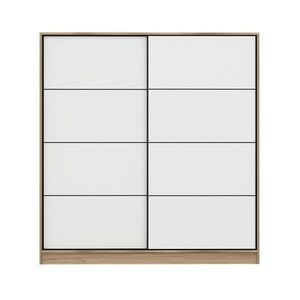 Dulap pentru haine, Minerva, Kale, 180x190x52 cm, PAL, Alb / Dore imagine