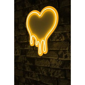 Decoratiune luminoasa LED, Melting Heart, Benzi flexibile de neon, DC 12 V, Galben imagine