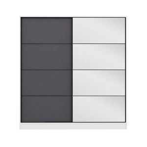 Dulap pentru haine, Minerva, Kale, 180x190x52 cm, PAL, Alb / Antracit imagine