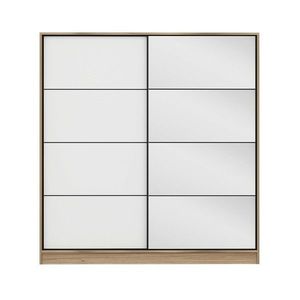 Dulap pentru haine, Minerva, Kale, 180x190x52 cm, PAL, Dore / Alb imagine