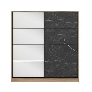Dulap pentru haine, Minerva, Kale, 180x190x52 cm, PAL, Dore / Negru imagine