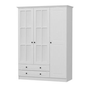 Dulap pentru haine, Minerva, Kale 3 Mebran Kapak 190, 135x190x52 cm, PAL, Alb imagine