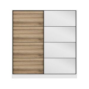Dulap pentru haine, Minerva, Kale, 180x210x52 cm, PAL, Alb / Dore imagine