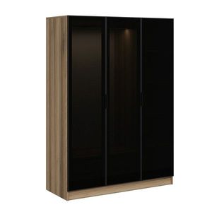 Dulap pentru haine, Minerva, Kale Dark Grey, 135x210x52 cm, PAL, Gri inchis imagine