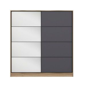 Dulap pentru haine, Minerva, Kale, 180x210x52 cm, PAL, Dore / Antracit imagine