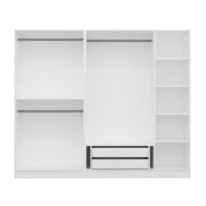 Dulap pentru haine, Minerva, Kale, 225x210x52 cm, PAL, Alb imagine