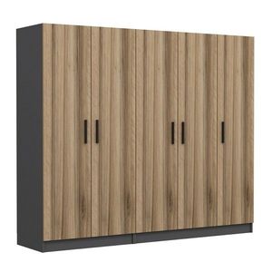 Dulap pentru haine, Minerva, Kale, 225x210x52 cm, PAL, Dore imagine