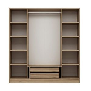 Dulap pentru haine, Minerva, Kale Plus, 180x210x52 cm, PAL, Fumuriu imagine