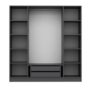 Dulap pentru haine, Minerva, Kale Plus, 180x210x52 cm, PAL, Fumuriu imagine