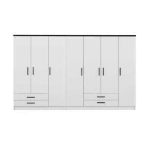 Dulap pentru haine, Minerva, Kale Plus, 315x210x52 cm, PAL, Alb imagine