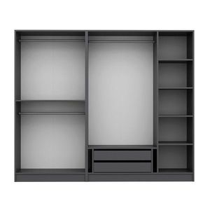 Dulap pentru haine, Minerva, Kale Plus, 225x210x52 cm, PAL, Fumuriu imagine