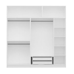 Dulap pentru haine, Minerva, Kale, 225x235x52 cm, PAL, Alb imagine