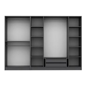 Dulap pentru haine, Minerva, Kale Plus, 270x210x52 cm, PAL, Antracit imagine