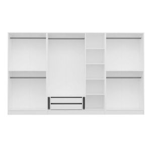 Dulap pentru haine, Minerva, Kale Plus, 315x210x52 cm, PAL, Alb imagine