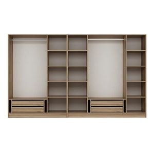 Dulap pentru haine, Minerva, Kale Plus, 315x210x52 cm, PAL, Fume / Stejar imagine