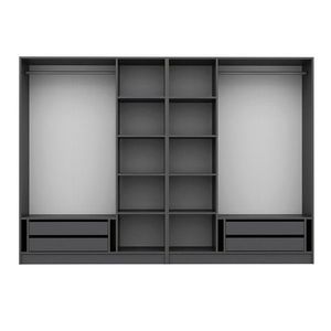 Dulap pentru haine, Minerva, Kale Plus, 270x210x52 cm, PAL, Fumuriu imagine
