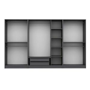 Dulap pentru haine, Minerva, Kale Plus, 315x210x52 cm, PAL, Fumuriu imagine