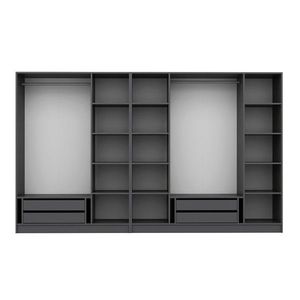 Dulap pentru haine, Minerva, Kale Plus, 315x210x52 cm, PAL, Antracit imagine
