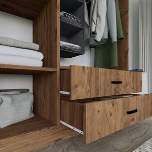 Dulap pentru haine, Miwood, Yaman 1600-027, 120x181x45 cm, PAL, Maro imagine