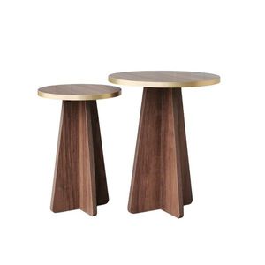 Set masute de cafea, Neostill, Mushroom 2, PAL, Aur / Nuc imagine